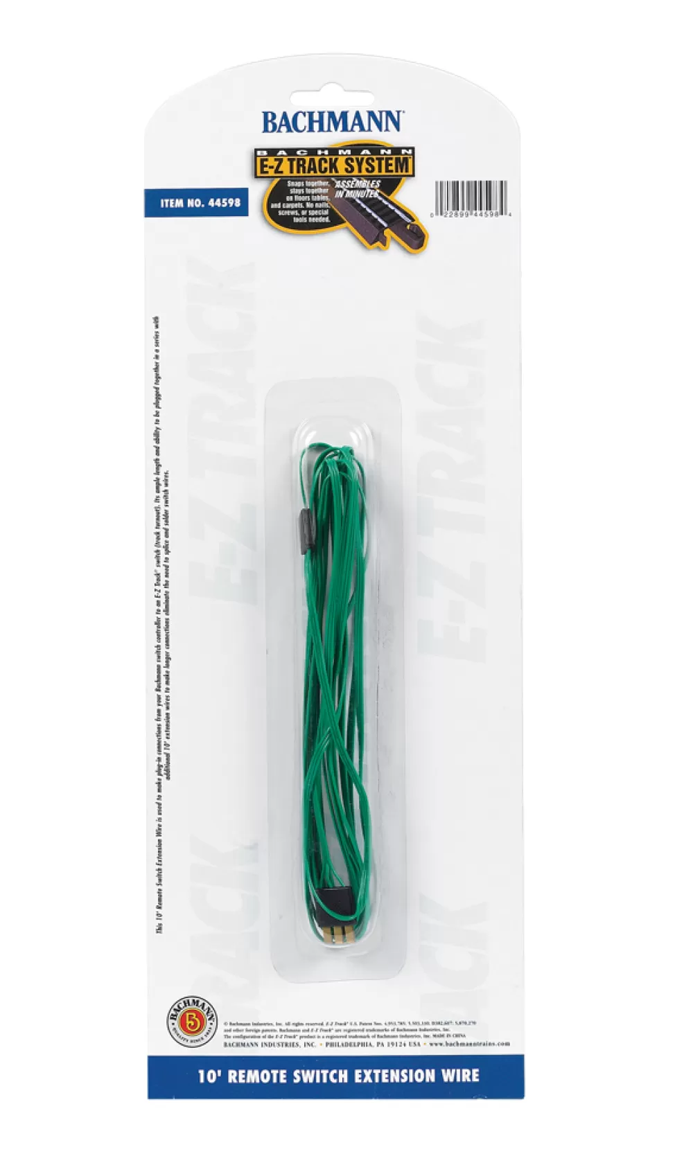 E-Z Track®Accessories*Bachmann Trains 10' Green Switch Extension Wire (All Scales)