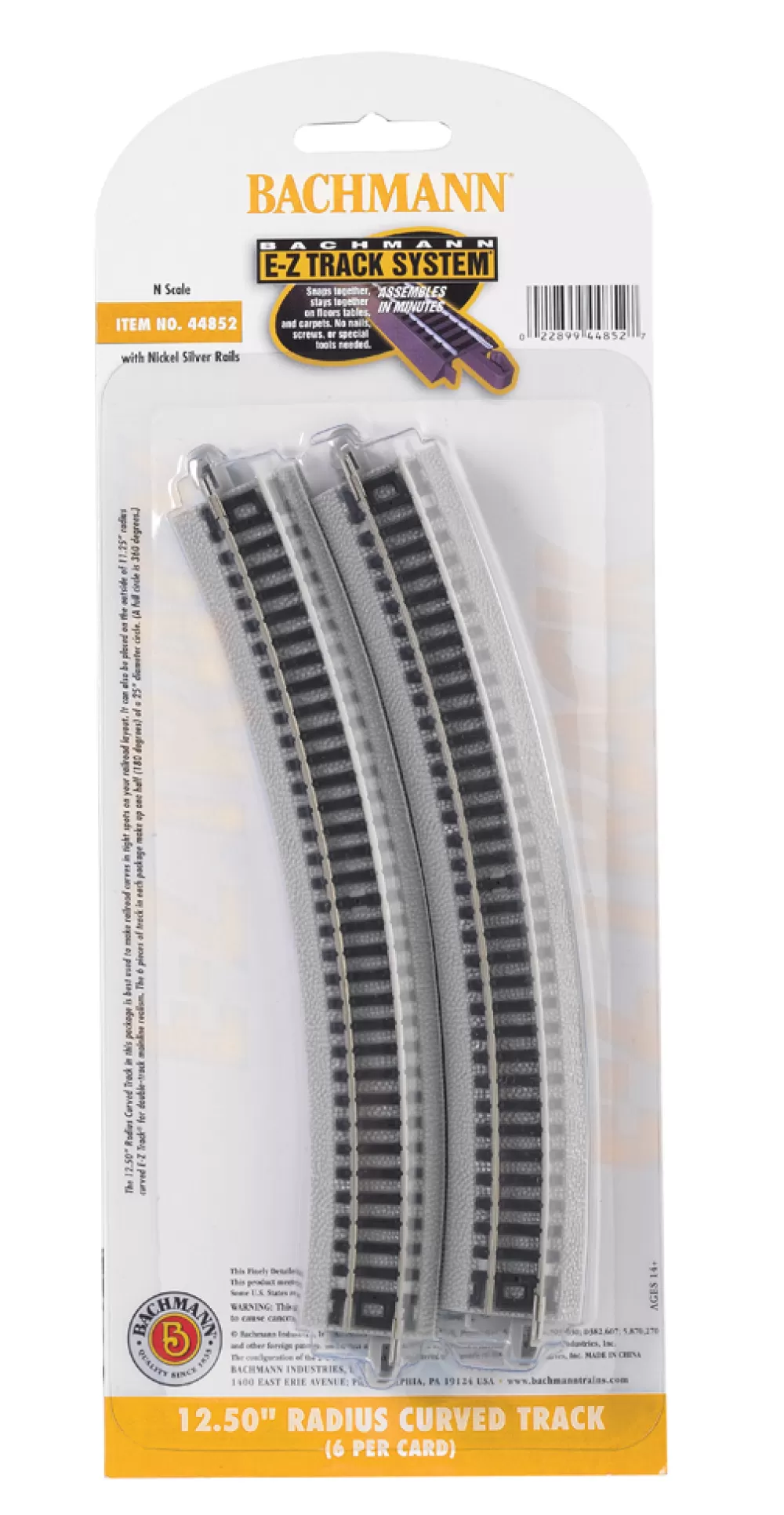 E-Z Track®*Bachmann Trains 12.50" Radius Curved Track (N Scale)