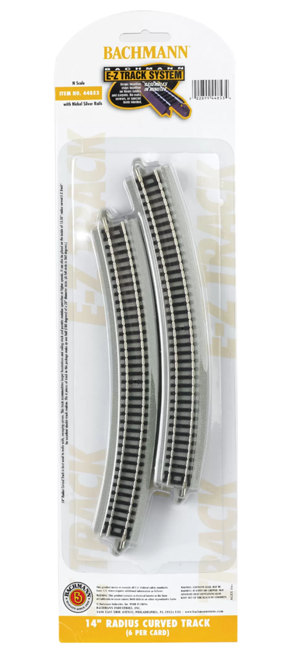 E-Z Track®*Bachmann Trains 14" Radius Curved Track - N Scale