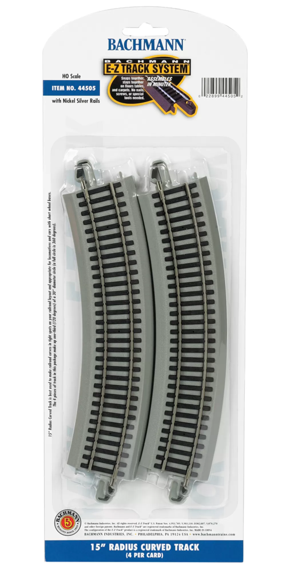 Nickel Silver W/ Gray Roadbed*Bachmann Trains 15" Radius Curved (HO Scale Nickel Silver)