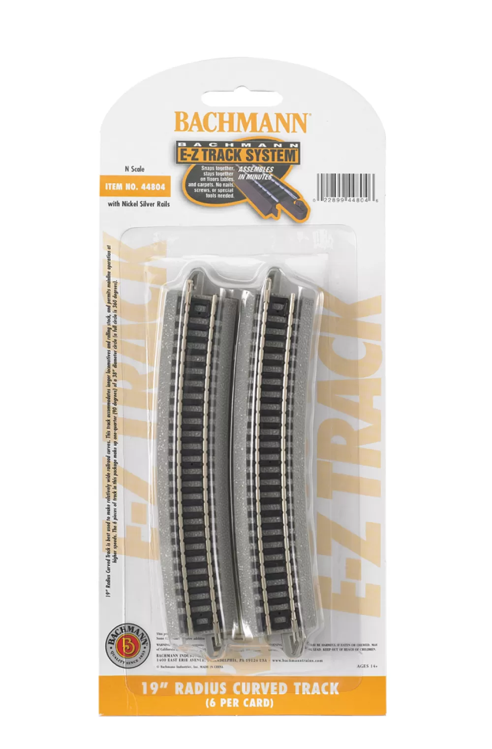 E-Z Track®*Bachmann Trains 19" Radius Curved (N Scale)