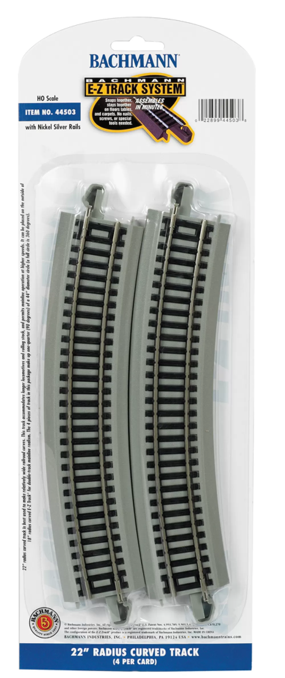 Nickel Silver W/ Gray Roadbed*Bachmann Trains 22" Radius Curved (HO Scale Nickel Silver)