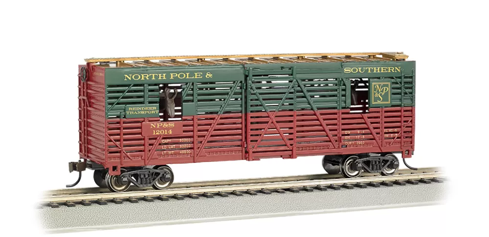 Ho Scale Christmas Trains*Bachmann Trains 40' Animated Stock Car - Christmas With Reindeer