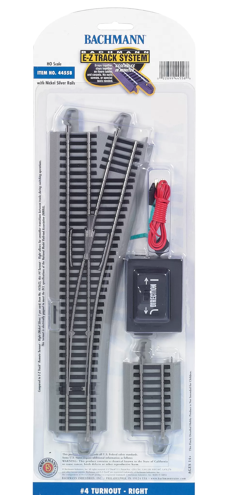 Nickel Silver W/ Gray Roadbed*Bachmann Trains #4 Turnout- Right (HO Scale Nickel Silver)