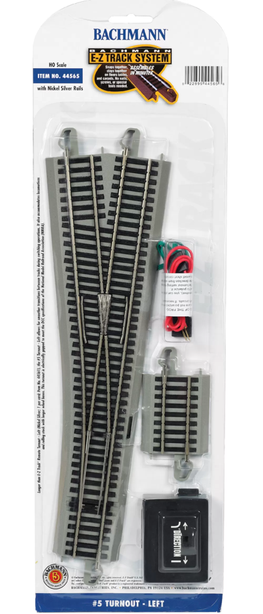 Nickel Silver W/ Gray Roadbed*Bachmann Trains #5 Turnout - Left (HO Scale Nickel Silver)