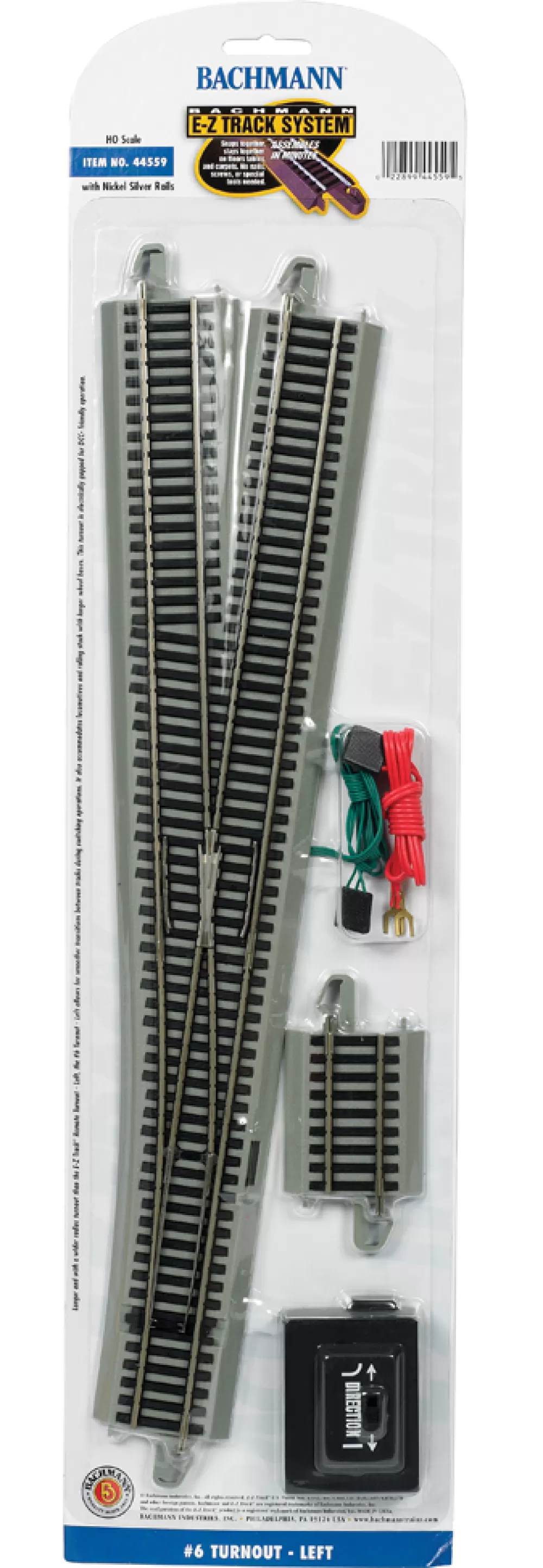 Nickel Silver W/ Gray Roadbed*Bachmann Trains #6 Turnout - Left (HO Scale Nickel Silver)