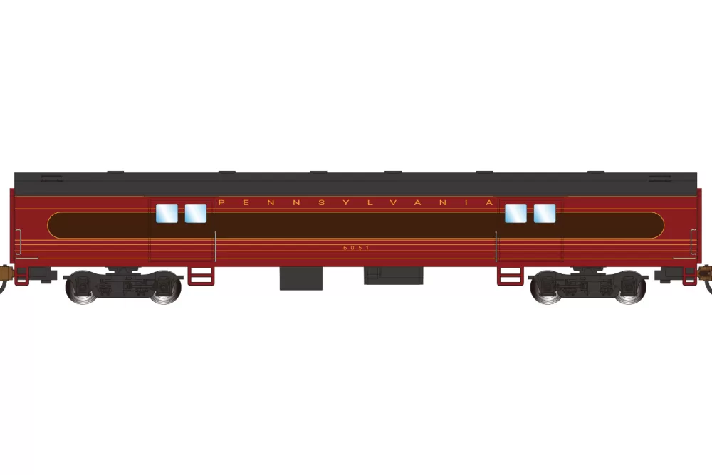 Smooth-Side Cars*Bachmann Trains 72ft Smooth-Sided Baggage Car - Pennsylvania #6051