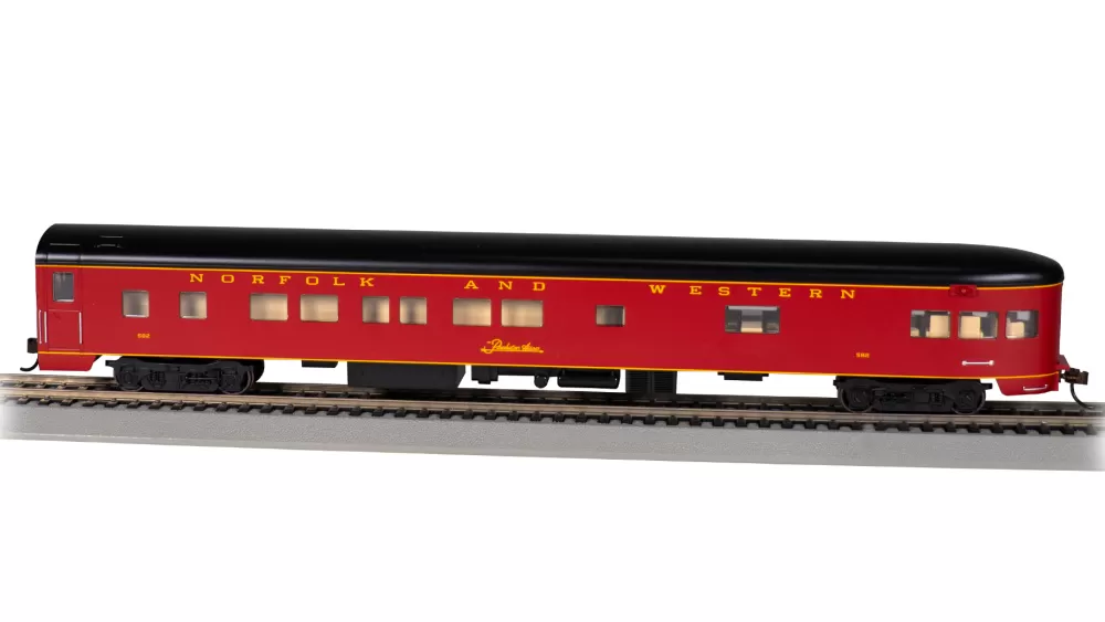 Smooth-Side Cars*Bachmann Trains 85' Smooth-Side Observation Car - Norfolk & Western #582