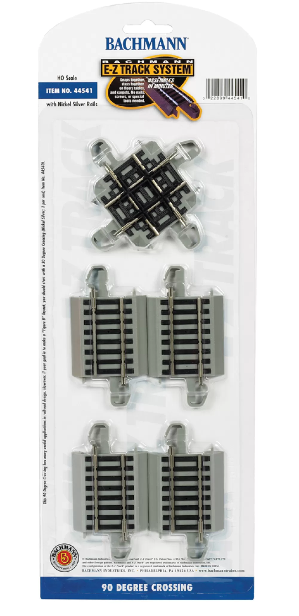 Nickel Silver W/ Gray Roadbed*Bachmann Trains 90 Degree Crossing (HO Scale Nickel Silver)