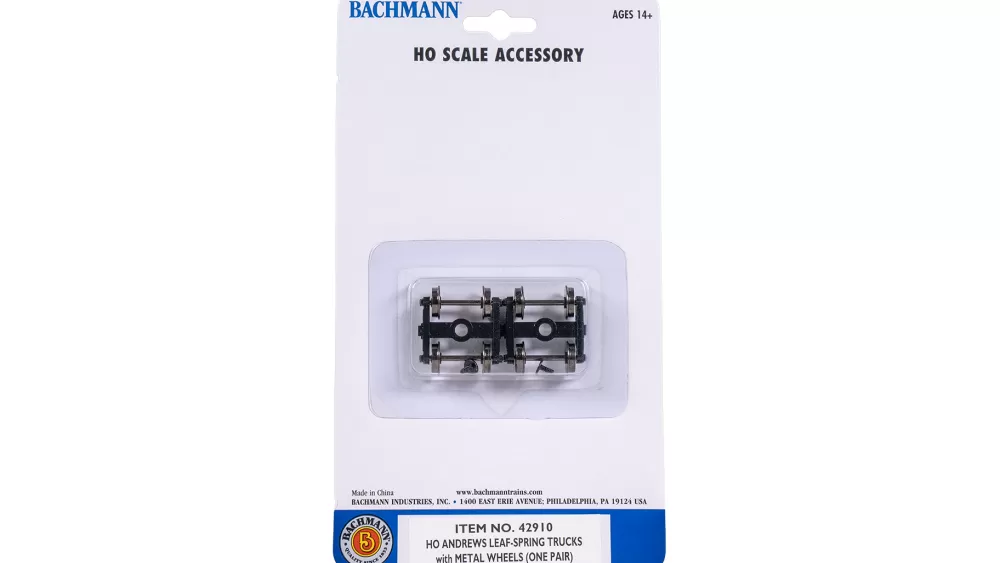 Ho Scale Wheel Sets*Bachmann Trains Andrews Leaf-Spring Trucks With Metal Wheels