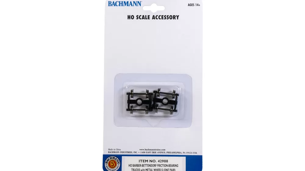 Ho Scale Wheel Sets*Bachmann Trains Barber-Bettendorf Friction-Bearing Trucks With Metal Wheels