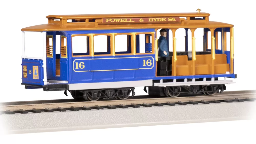 Cable Car*Bachmann Trains Cable Car With Grip Man - Blue & Tan #16