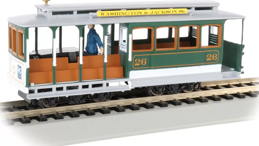 Cable Car*Bachmann Trains Cable Car With Grip Man - Green & Gray