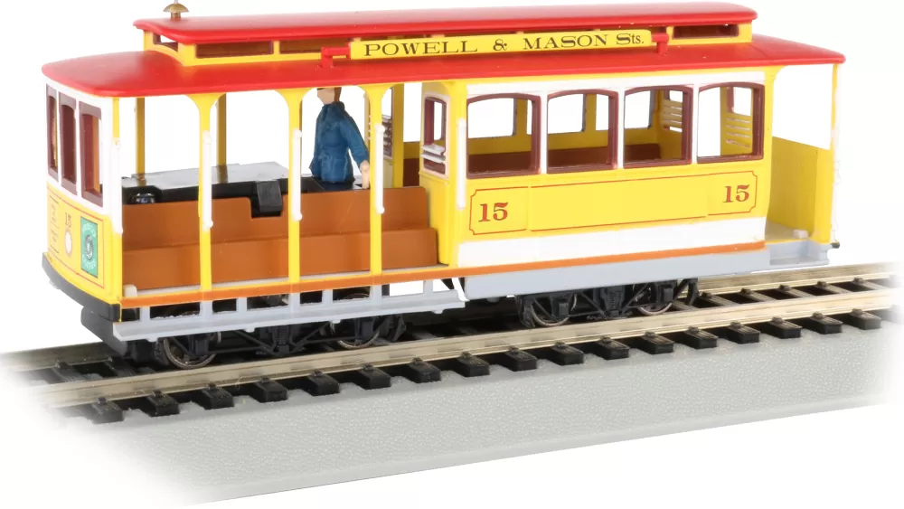 Cable Car*Bachmann Trains Cable Car With Grip Man - Yellow & Red