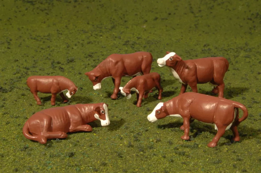 Minature Figures | Ho Scale Figures*Bachmann Trains Cows - Brown & White - HO Scale