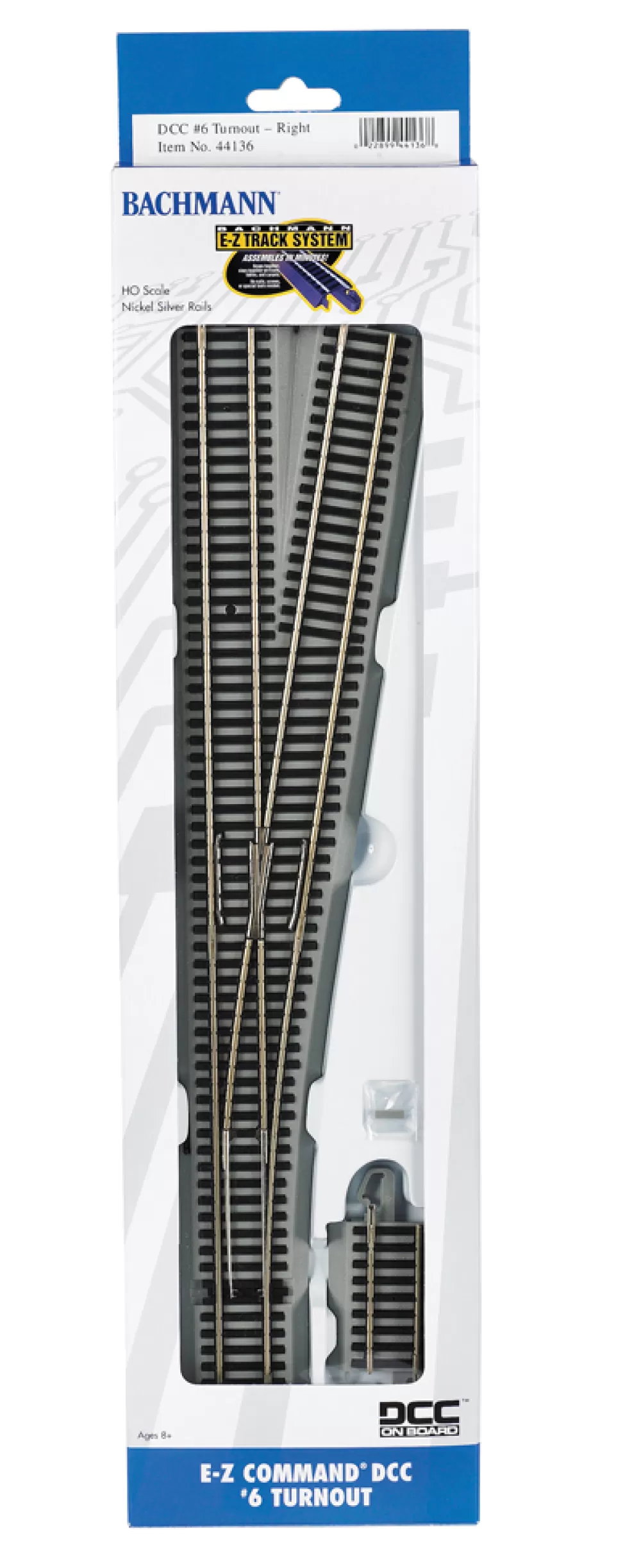 Nickel Silver W/ Gray Roadbed*Bachmann Trains E-Z Command® DCC #6 Turnout - Right (HO Scale)