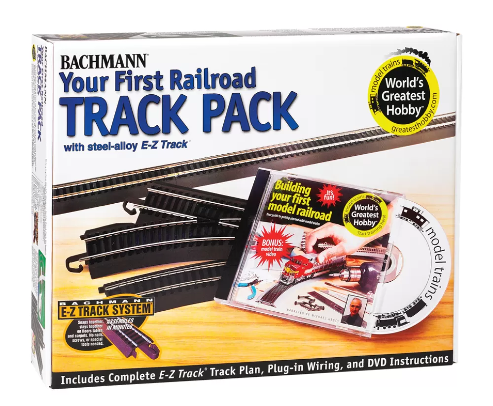 Steel Alloy W/ Black Roadbed*Bachmann Trains First Railroad Track Pack (HO Scale Steel Alloy)