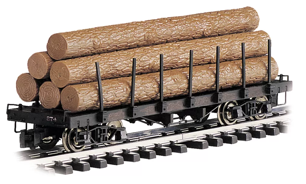 Log Cars*Bachmann Trains Flat Car With Logs (Large Scale)