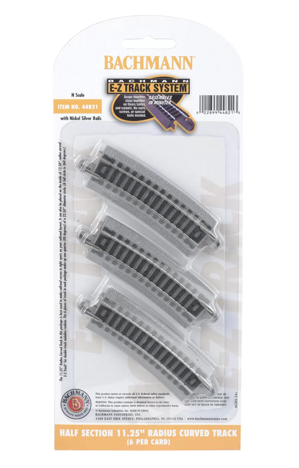 E-Z Track®*Bachmann Trains Half Section 11.25" Radius Curved Track (N Scale)