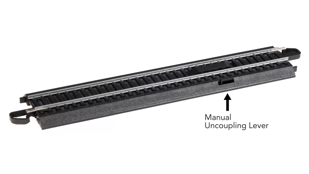 Steel Alloy W/ Black Roadbed*Bachmann Trains Manually Operated European Uncoupling Track (HO Scale Steel Alloy)