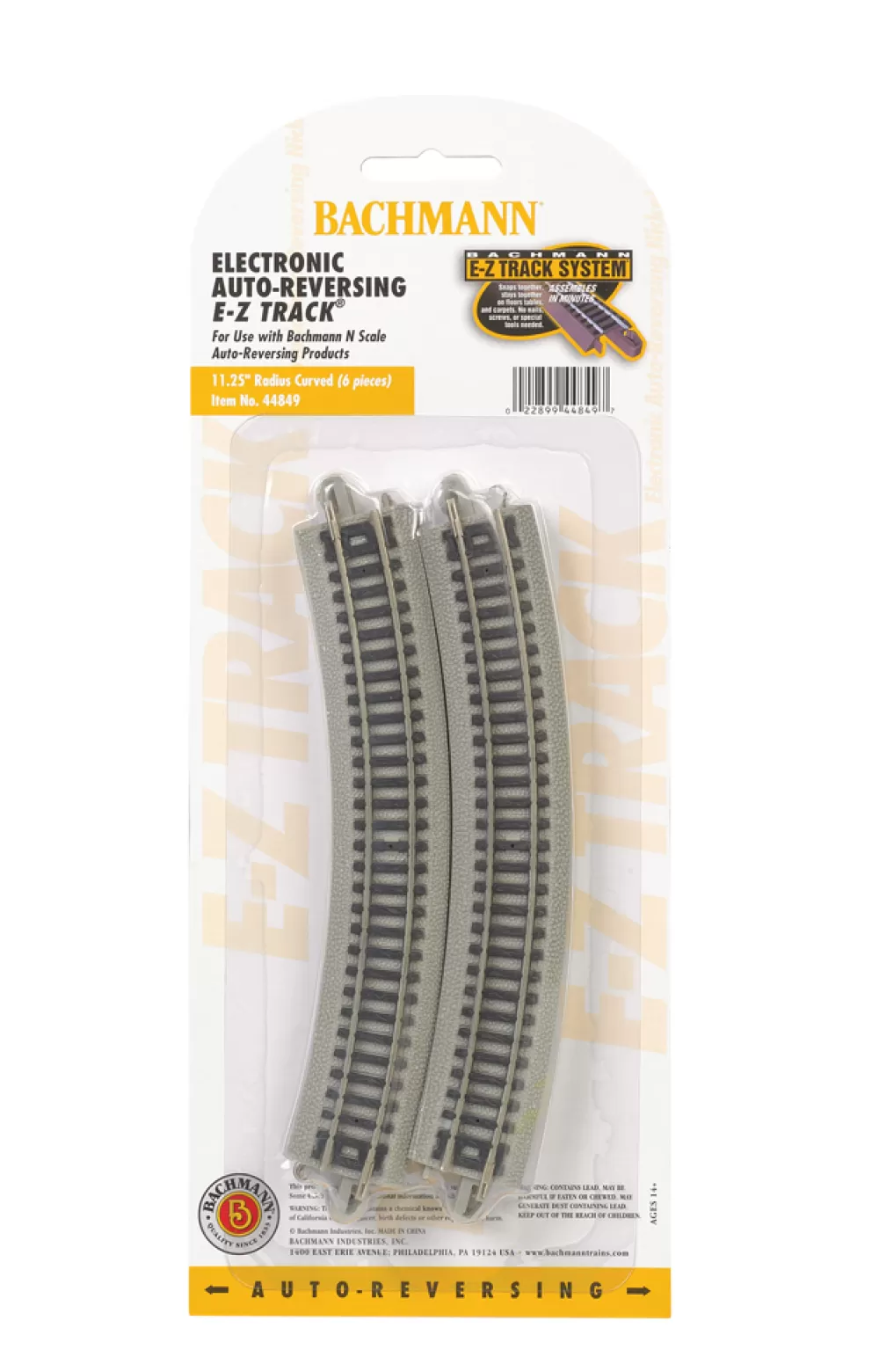 E-Z Track®*Bachmann Trains Nickel Silver Auto-Reversing 11.25" Radius Curved Track(N Scale)