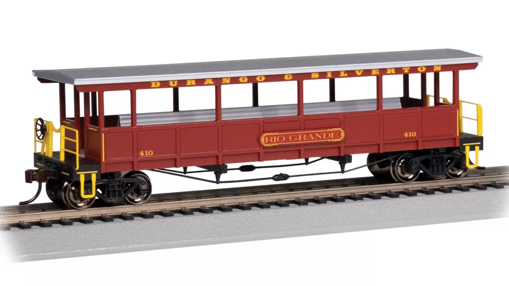 Open-Sided Excursion Cars*Bachmann Trains Open Sided Excursion Car - Durango & Silverton #410 - Red