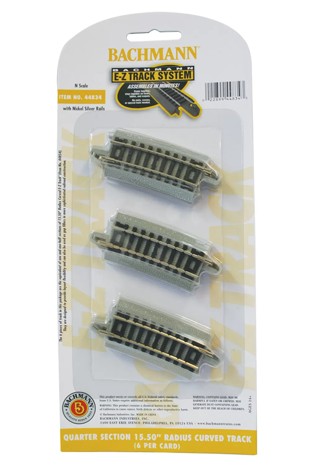 E-Z Track®*Bachmann Trains Quarter Section 15.50" Radius Curved Track - N Scale