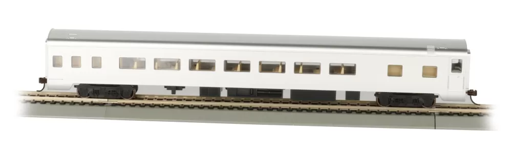 Smooth-Side Cars*Bachmann Trains Unlettered, Aluminum Smooth-Side Coach W/ Lighted Interior (HO)