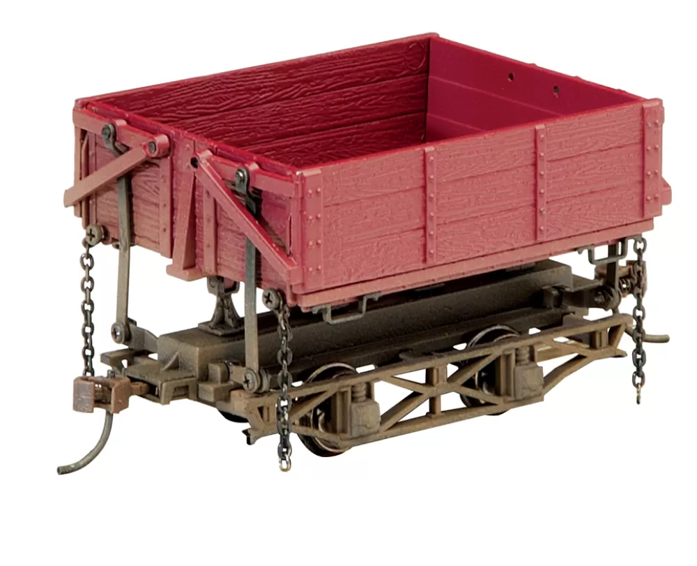 Logging And Mining Cars*Bachmann Trains Wood Side-Dump Car - Red Oxide (3 Box)